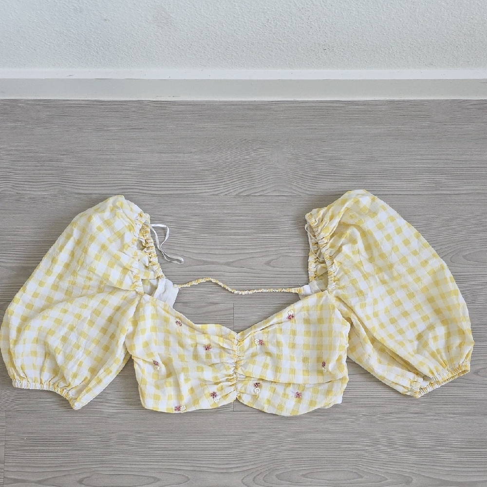 Zara Cropped Gingham Top